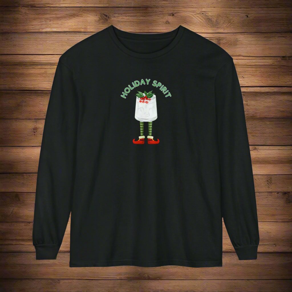 Holiday Spirit - Christmas Cocktail  Long Sleeve Tee