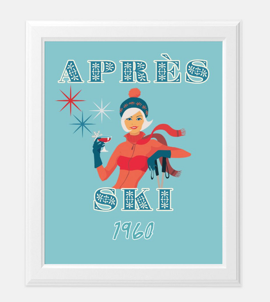 Printable ART 8x10: Après-Ski 1960 (Instant Download)