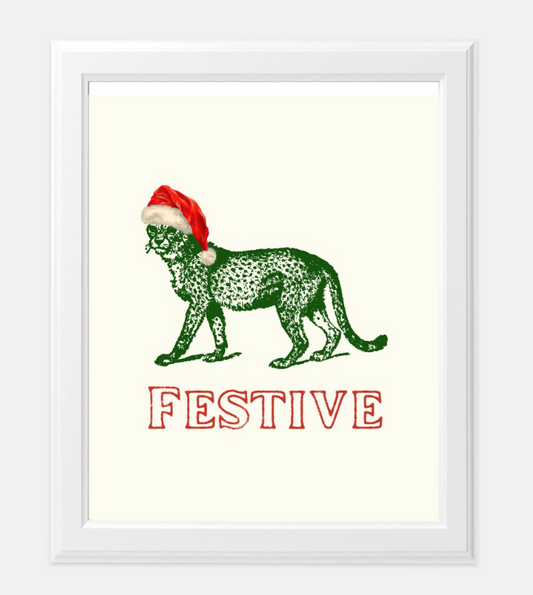 Printable ART 8x10: Festive Cheetah (Instant Download)