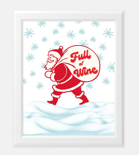 Printable ART 8x10: Santa Sack -"Full of Wine" (Instant Download)