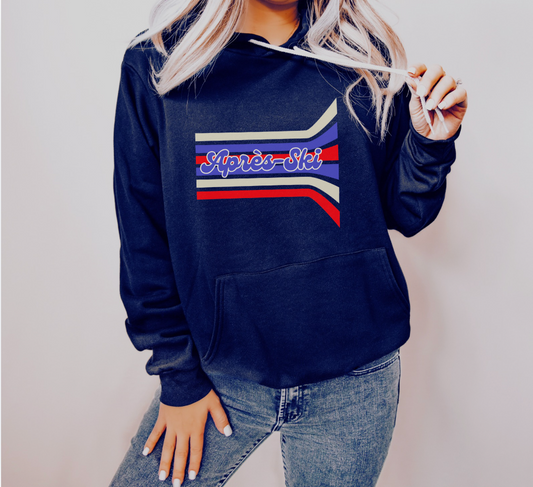 Après-Ski Retro 80's Stripes Unisex Pullover Hoodie