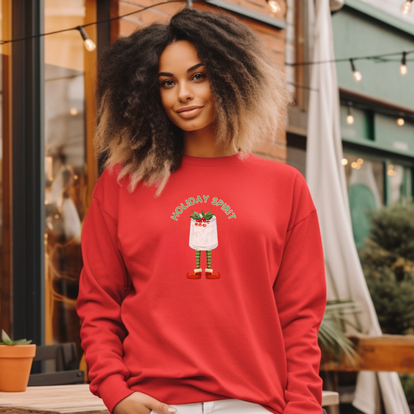 Holiday Spirit - Christmas Cocktail  Long Sleeve Tee