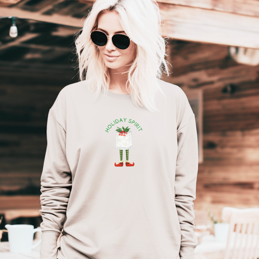 Holiday Spirit - Christmas Cocktail  Long Sleeve Tee