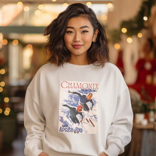 Chamanoix Mont Blanc -Vintage Poster Après-Ski Relaxed Cotton Sweatshirt