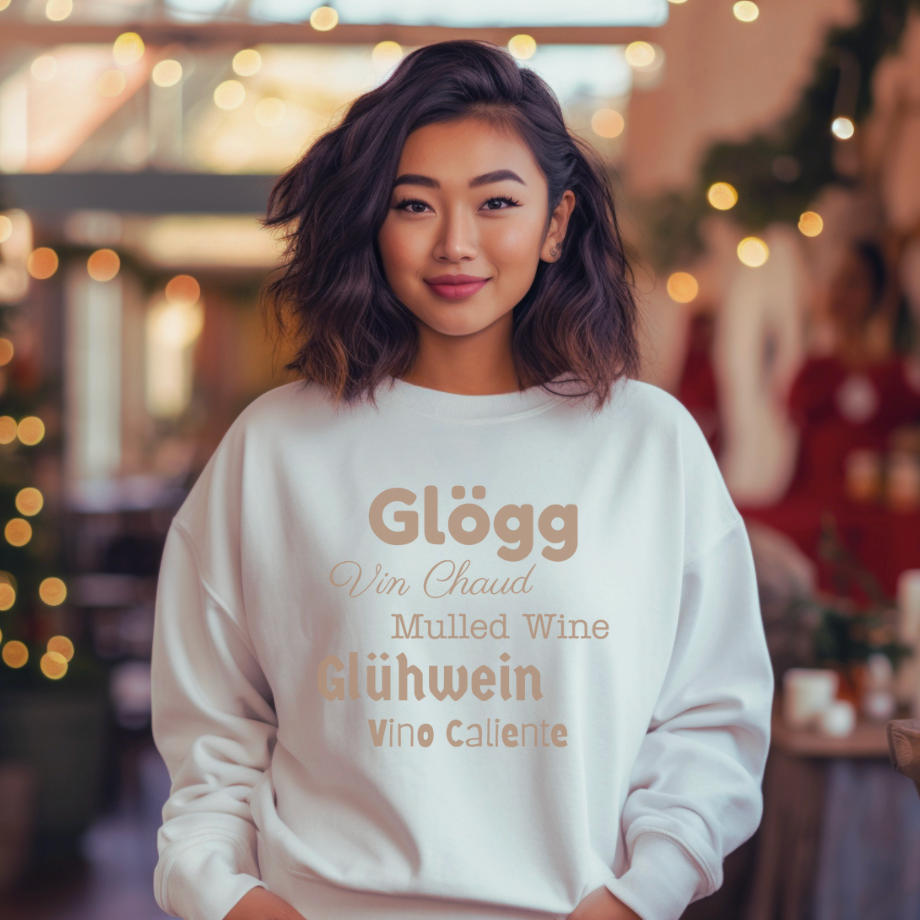 Mulled Wine, Gluhwein, Grogg, Vin Chaud, Vino Caliente -Drop Shoulder Cozy Sweatshirt